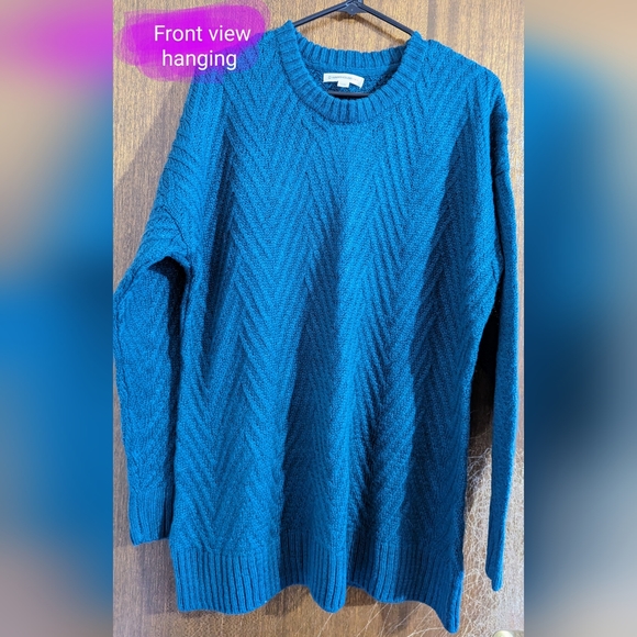 Warehouse One, BNWOT, dark teal/emerald green size LG, knitted style sweater - Picture 14 of 14